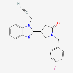 molecular formula C21H18FN3O B4757009 1-(4-fluorobenzyl)-4-[1-(2-propyn-1-yl)-1H-benzimidazol-2-yl]-2-pyrrolidinone 