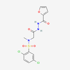 molecular formula C14H13Cl2N3O5S B4757026 2,5-dichloro-N-{2-[2-(2-furoyl)hydrazino]-2-oxoethyl}-N-methylbenzenesulfonamide 