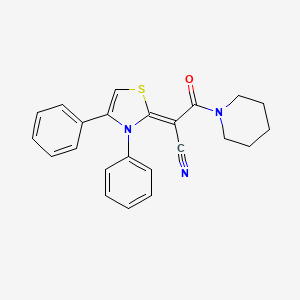 molecular formula C23H21N3OS B4757056 2-(3,4-diphenyl-1,3-thiazol-2(3H)-ylidene)-3-oxo-3-(1-piperidinyl)propanenitrile 