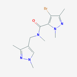 molecular formula C13H18BrN5O B4757144 4-bromo-N-[(1,3-dimethyl-1H-pyrazol-4-yl)methyl]-N,1,3-trimethyl-1H-pyrazole-5-carboxamide 