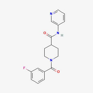 molecular formula C18H18FN3O2 B4757160 1-(3-fluorobenzoyl)-N-3-pyridinyl-4-piperidinecarboxamide 