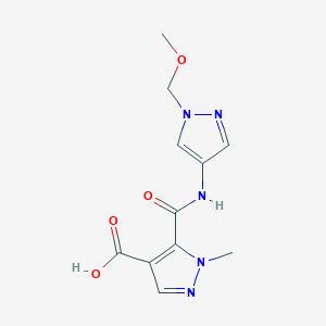 molecular formula C11H13N5O4 B4757178 5-({[1-(methoxymethyl)-1H-pyrazol-4-yl]amino}carbonyl)-1-methyl-1H-pyrazole-4-carboxylic acid 