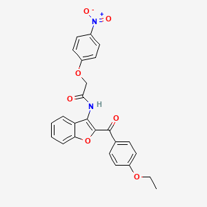 molecular formula C25H20N2O7 B4757187 N-[2-(4-ethoxybenzoyl)-1-benzofuran-3-yl]-2-(4-nitrophenoxy)acetamide 