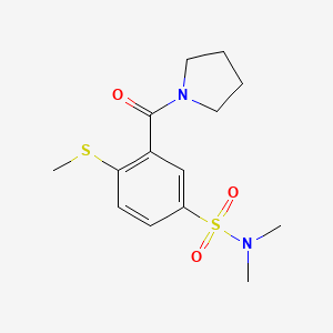 molecular formula C14H20N2O3S2 B4757202 N,N-dimethyl-4-(methylthio)-3-(1-pyrrolidinylcarbonyl)benzenesulfonamide 