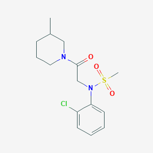 molecular formula C15H21ClN2O3S B4757211 N-(2-chlorophenyl)-N-[2-(3-methyl-1-piperidinyl)-2-oxoethyl]methanesulfonamide 