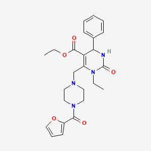 molecular formula C25H30N4O5 B4757219 ethyl 1-ethyl-6-{[4-(2-furoyl)-1-piperazinyl]methyl}-2-oxo-4-phenyl-1,2,3,4-tetrahydro-5-pyrimidinecarboxylate 
