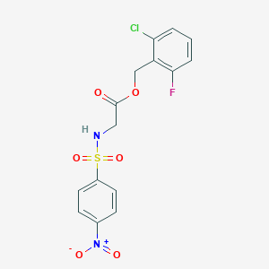 molecular formula C15H12ClFN2O6S B4757230 2-chloro-6-fluorobenzyl N-[(4-nitrophenyl)sulfonyl]glycinate 