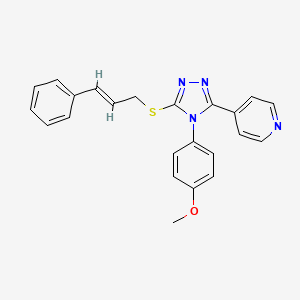 molecular formula C23H20N4OS B4757231 4-{4-(4-methoxyphenyl)-5-[(3-phenyl-2-propen-1-yl)thio]-4H-1,2,4-triazol-3-yl}pyridine 