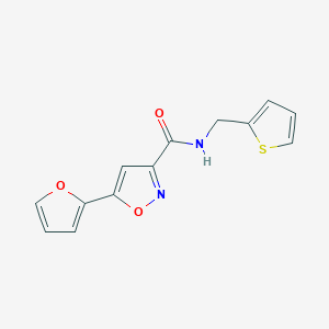 molecular formula C13H10N2O3S B4757239 5-(2-furyl)-N-(2-thienylmethyl)-3-isoxazolecarboxamide 