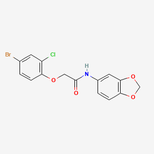 molecular formula C15H11BrClNO4 B4757242 N-1,3-benzodioxol-5-yl-2-(4-bromo-2-chlorophenoxy)acetamide CAS No. 6634-86-2