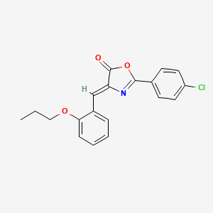 molecular formula C19H16ClNO3 B4757244 2-(4-chlorophenyl)-4-(2-propoxybenzylidene)-1,3-oxazol-5(4H)-one 