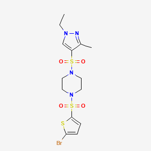 molecular formula C14H19BrN4O4S3 B4757248 1-[(5-bromo-2-thienyl)sulfonyl]-4-[(1-ethyl-3-methyl-1H-pyrazol-4-yl)sulfonyl]piperazine 