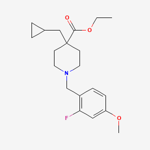 molecular formula C20H28FNO3 B4757256 ethyl 4-(cyclopropylmethyl)-1-(2-fluoro-4-methoxybenzyl)-4-piperidinecarboxylate 