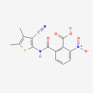 molecular formula C15H11N3O5S B4757259 2-{[(3-cyano-4,5-dimethyl-2-thienyl)amino]carbonyl}-6-nitrobenzoic acid 