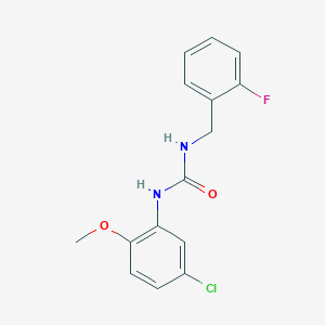 molecular formula C15H14ClFN2O2 B4757261 N-(5-chloro-2-methoxyphenyl)-N'-(2-fluorobenzyl)urea 