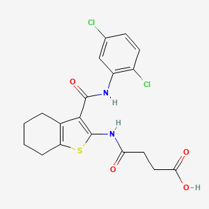 molecular formula C19H18Cl2N2O4S B4757275 4-[(3-{[(2,5-dichlorophenyl)amino]carbonyl}-4,5,6,7-tetrahydro-1-benzothien-2-yl)amino]-4-oxobutanoic acid 
