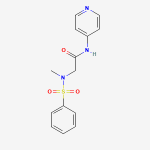 molecular formula C14H15N3O3S B4757283 N~2~-methyl-N~2~-(phenylsulfonyl)-N~1~-4-pyridinylglycinamide 
