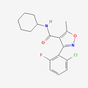 molecular formula C17H18ClFN2O2 B4757295 3-(2-chloro-6-fluorophenyl)-N-cyclohexyl-5-methyl-4-isoxazolecarboxamide 