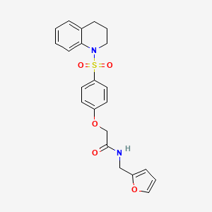 molecular formula C22H22N2O5S B4757301 2-[4-(3,4-dihydro-1(2H)-quinolinylsulfonyl)phenoxy]-N-(2-furylmethyl)acetamide 