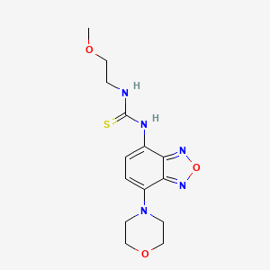 molecular formula C14H19N5O3S B4757307 N-(2-methoxyethyl)-N'-[7-(4-morpholinyl)-2,1,3-benzoxadiazol-4-yl]thiourea 