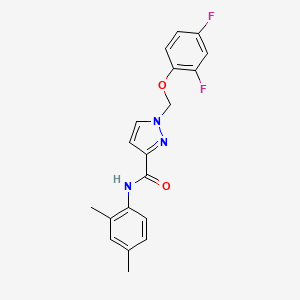molecular formula C19H17F2N3O2 B4757314 1-[(2,4-difluorophenoxy)methyl]-N-(2,4-dimethylphenyl)-1H-pyrazole-3-carboxamide 