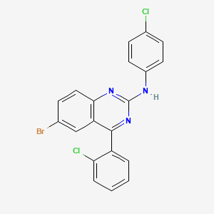 molecular formula C20H12BrCl2N3 B4757323 6-bromo-4-(2-chlorophenyl)-N-(4-chlorophenyl)-2-quinazolinamine 
