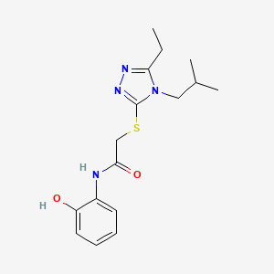 molecular formula C16H22N4O2S B4757335 2-[(5-ethyl-4-isobutyl-4H-1,2,4-triazol-3-yl)thio]-N-(2-hydroxyphenyl)acetamide 