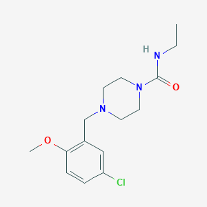 molecular formula C15H22ClN3O2 B4757338 4-(5-chloro-2-methoxybenzyl)-N-ethyl-1-piperazinecarboxamide 