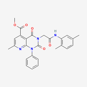 molecular formula C26H24N4O5 B4757343 methyl 3-{2-[(2,5-dimethylphenyl)amino]-2-oxoethyl}-7-methyl-2,4-dioxo-1-phenyl-1,2,3,4-tetrahydropyrido[2,3-d]pyrimidine-5-carboxylate 