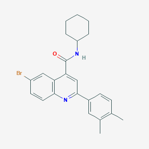 molecular formula C24H25BrN2O B4757362 6-bromo-N-cyclohexyl-2-(3,4-dimethylphenyl)-4-quinolinecarboxamide 