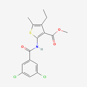 molecular formula C16H15Cl2NO3S B4757370 methyl 2-[(3,5-dichlorobenzoyl)amino]-4-ethyl-5-methyl-3-thiophenecarboxylate 