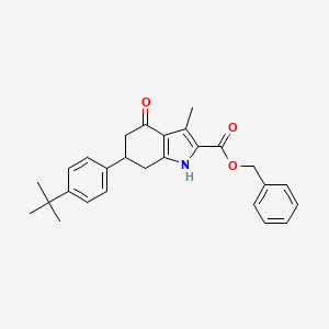 molecular formula C27H29NO3 B4757389 benzyl 6-(4-tert-butylphenyl)-3-methyl-4-oxo-4,5,6,7-tetrahydro-1H-indole-2-carboxylate 