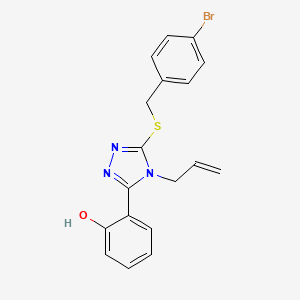 molecular formula C18H16BrN3OS B4757402 2-{4-allyl-5-[(4-bromobenzyl)thio]-4H-1,2,4-triazol-3-yl}phenol 
