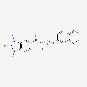 molecular formula C22H21N3O3 B4757406 N-(1,3-dimethyl-2-oxo-2,3-dihydro-1H-benzimidazol-5-yl)-2-(2-naphthyloxy)propanamide 