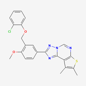 molecular formula C23H19ClN4O2S B4757419 2-{3-[(2-chlorophenoxy)methyl]-4-methoxyphenyl}-8,9-dimethylthieno[3,2-e][1,2,4]triazolo[1,5-c]pyrimidine 