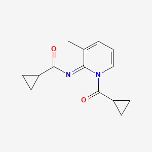 molecular formula C14H16N2O2 B4757420 N-[1-(cyclopropylcarbonyl)-3-methyl-2(1H)-pyridinylidene]cyclopropanecarboxamide 