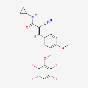 molecular formula C21H16F4N2O3 B4757424 2-cyano-N-cyclopropyl-3-{4-methoxy-3-[(2,3,5,6-tetrafluorophenoxy)methyl]phenyl}acrylamide 