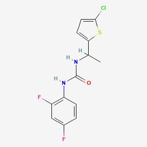 molecular formula C13H11ClF2N2OS B4757427 N-[1-(5-chloro-2-thienyl)ethyl]-N'-(2,4-difluorophenyl)urea 