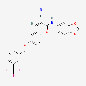 molecular formula C25H17F3N2O4 B4757455 N-1,3-benzodioxol-5-yl-2-cyano-3-(3-{[3-(trifluoromethyl)benzyl]oxy}phenyl)acrylamide 
