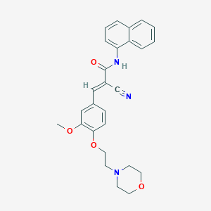 2-cyano-3-{3-methoxy-4-[2-(4-morpholinyl)ethoxy]phenyl}-N-1-naphthylacrylamide