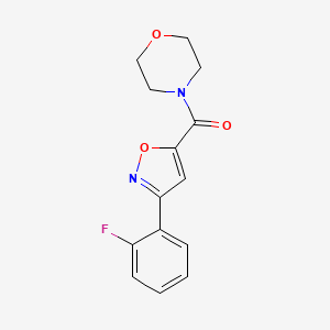 molecular formula C14H13FN2O3 B4757476 4-{[3-(2-fluorophenyl)-5-isoxazolyl]carbonyl}morpholine 