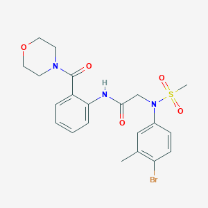 molecular formula C21H24BrN3O5S B4757506 N~2~-(4-bromo-3-methylphenyl)-N~2~-(methylsulfonyl)-N~1~-[2-(4-morpholinylcarbonyl)phenyl]glycinamide 