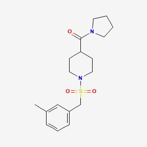 molecular formula C18H26N2O3S B4757513 1-[(3-methylbenzyl)sulfonyl]-4-(1-pyrrolidinylcarbonyl)piperidine 
