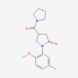 molecular formula C17H22N2O3 B4757519 1-(2-methoxy-5-methylphenyl)-4-(1-pyrrolidinylcarbonyl)-2-pyrrolidinone 