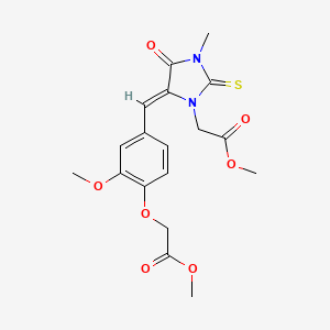 molecular formula C18H20N2O7S B4757536 methyl {5-[3-methoxy-4-(2-methoxy-2-oxoethoxy)benzylidene]-3-methyl-4-oxo-2-thioxo-1-imidazolidinyl}acetate 