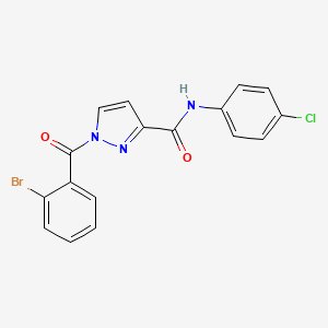 molecular formula C17H11BrClN3O2 B4757539 1-(2-bromobenzoyl)-N-(4-chlorophenyl)-1H-pyrazole-3-carboxamide 