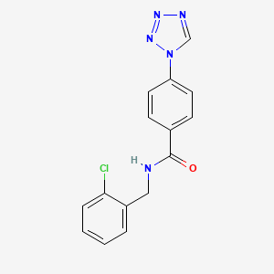 molecular formula C15H12ClN5O B4757551 N-(2-chlorobenzyl)-4-(1H-tetrazol-1-yl)benzamide 
