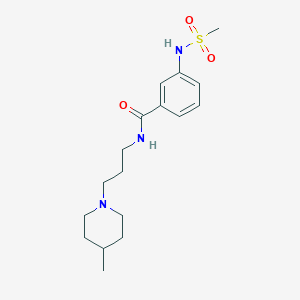 molecular formula C17H27N3O3S B4757557 N-[3-(4-methyl-1-piperidinyl)propyl]-3-[(methylsulfonyl)amino]benzamide 