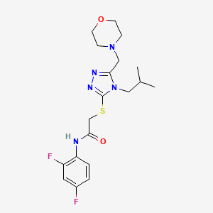 molecular formula C19H25F2N5O2S B4757585 N-(2,4-difluorophenyl)-2-{[4-isobutyl-5-(4-morpholinylmethyl)-4H-1,2,4-triazol-3-yl]thio}acetamide 