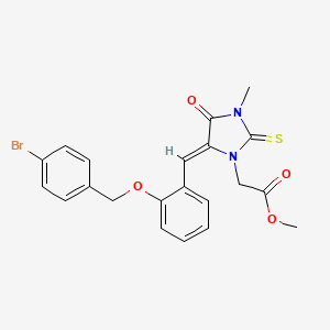methyl (5-{2-[(4-bromobenzyl)oxy]benzylidene}-3-methyl-4-oxo-2-thioxo-1-imidazolidinyl)acetate